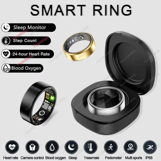 2025 Smart Ring Men Women 5ATM & IP68 Waterproof Health Monitoring Heart Rate Sleep Monitor Muilt Sport Modes Tracker Smartring