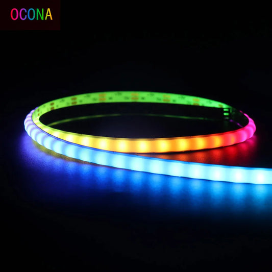 COB Smart LED Strip Light DC 5V 12V Individually Addressable 160LED Dream Colour 5Mm RGB Pixel LED Tape Ribbon DIY Dimmable